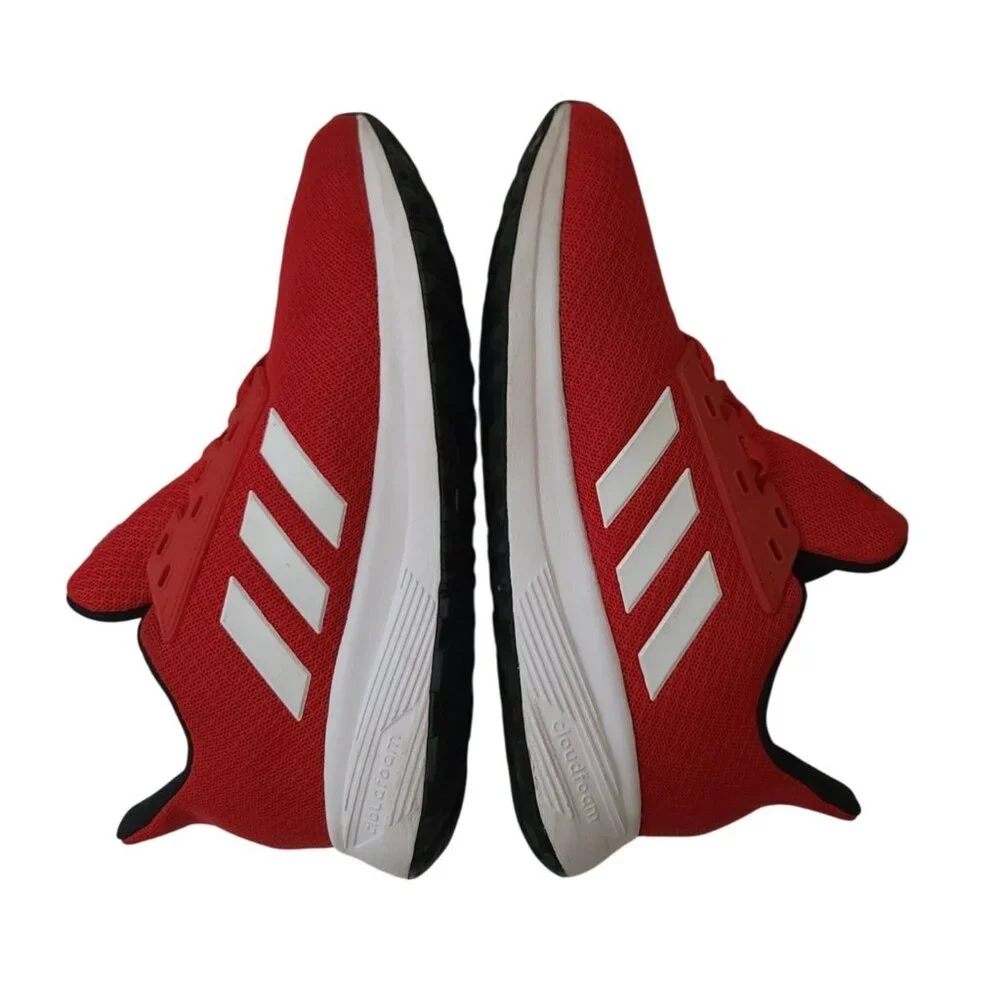 Adidas Duramo 9 Red White Cloudfoam Lite Racer Sneakers Men's Size 3 (BB7059) - Picture 4 of 8